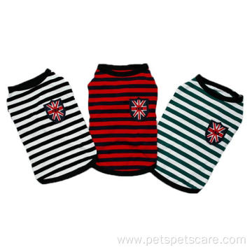 Fashionable striped cotton summer dog tshirt clothes